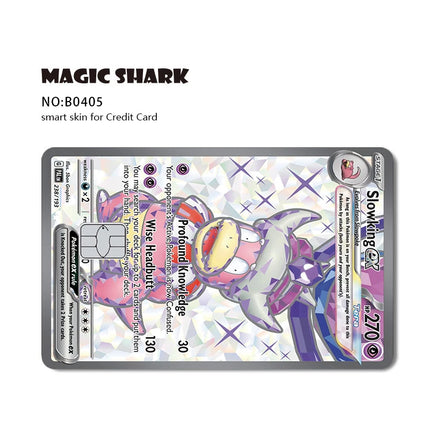 Magic Shark Tyranitar Pawmot Clefable Pokemons Slowking Victini Ex Soft PVC No Fade Skin Sticker for Credit Debit Metro Card