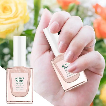 10ml Jelly gel polish Ultra-Shiny 2 in 1 Nude Gel Polish Jelly Amber Gel Nail Polish for Girls Women Quick Dry Nail Strengthener