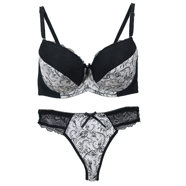 2022 New Bra Set For Women Sexy Plus Size Female Lingerie Embroidered Lace 34/75 36/80 38/85 40/90 42/95 BCDE Cup Underwear