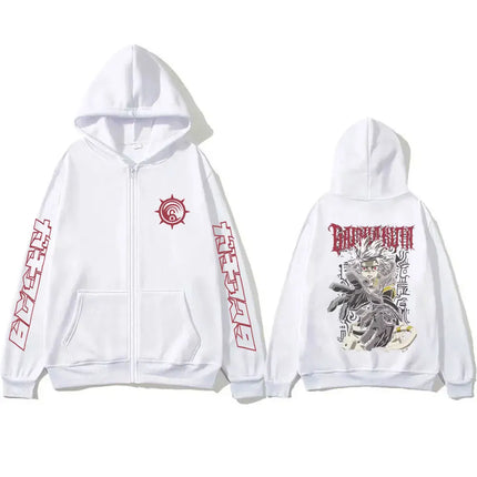 Anime Gachiakuta Rudo Graphic Zipper Hoodie Men Women Casual Oversized Zip Up Jacket Coat Male Cartoon Manga Cosplay Streetwear