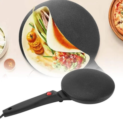 Electric Crepe Maker Stick Proof Round Home Pancake Machine With Long Handle For Egg Roll Tortilla Black