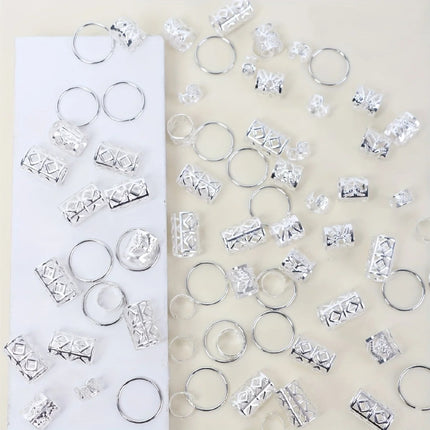 80pcs Dreadlock Hair Beads - Stylish Alloy Hair Accessories Loc Hair Jewelry for Braids for Girls and Women