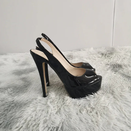 Women Pumps Stilettos 14CM Platform Stripper High Heels Sexy Open Toe Sandals Gladiator Party Dress Wedding Shoes Large Size 44