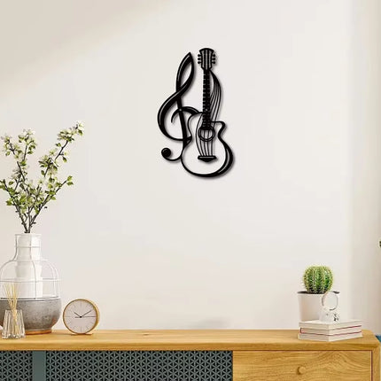 1pc Metal Wall Sign - Musical Note & Violin Pattern. Iron Art Wall Decoration.For Garden,Kitchen, Hotel & Balcony. Home Decor