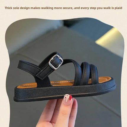 Elegant Summer New Style Korean Version Princess Children's Sandals Elegant Open Toe Stylish Versatile Cute Student Sandals