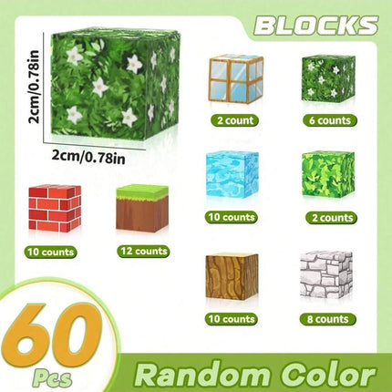 Magnetic Building Block Bricks Toy STEM Stacking World Mine Architectural Set Model DIY Educational Kids Gifts for Boy Girls