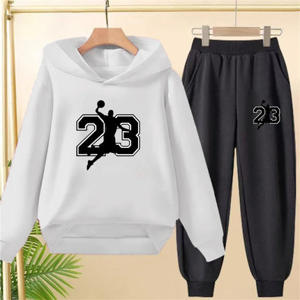 Children's Top and bottom Number 23 Basketball Hoodies Girls Boy age 3-12 Coat Casual Toddle Sweatshirr Hood autumn clothing