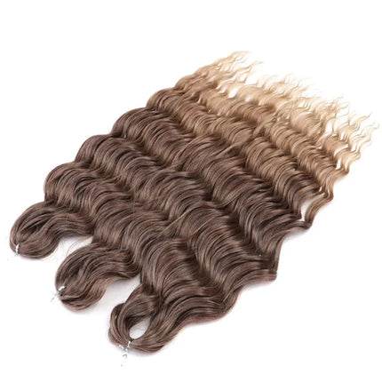 Noble Braiding Hair Extensions 24 Inch Synthetic Hair Water Wave Ombre Rainbow color Deep Wave Curl Twist Crochet Hair Extension