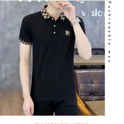 Men's Half Sleeve Cotton Polo Shirt Casual Lapel Short Sleeve Summer Fashion Trendy High End Body Wear 2024 Summer Style
