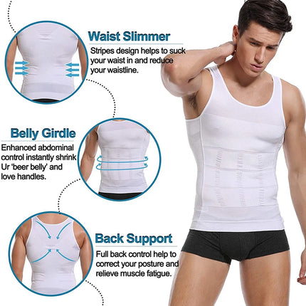 Men's Slimming Body Shaper Chest Compression Shirts Tummy Control Shapewear Abdomen Slimming Vest Waist Trainer Corset Tank Top