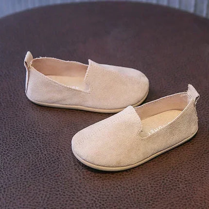 Children's Flat Shoes New Candy Color Simple Casual Shoes Loafers Slip-on Flats Lightweight Boys Girls Leather Shoes Moccasins