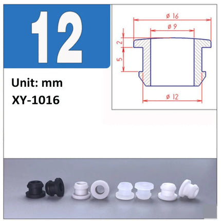 Black Silicone Rubber Snap-on Grommet Hole Plugs End Caps Bung Wire Cable Protect Bush 4.5mm-30mm