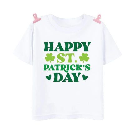 Happy St. Patrick's Day Printed Kids Shirts St. Patrick's Party Boys Girls T-shirt Holiday Child Short Sleeve Tops Summer T Shirt
