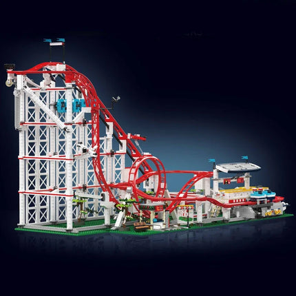 Mould King 11014 3646pcs Motorized Roller Loop Coaster Model Amusement Park Building Blocks Set Kids Adult DIY Assembly Toy