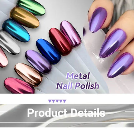 LILYCUTE 7ml  Mirror Metallic Nail Polish No Need of UV LED Lamp Nail Supplies Vernis Red Purple Mirror Effect for Nails