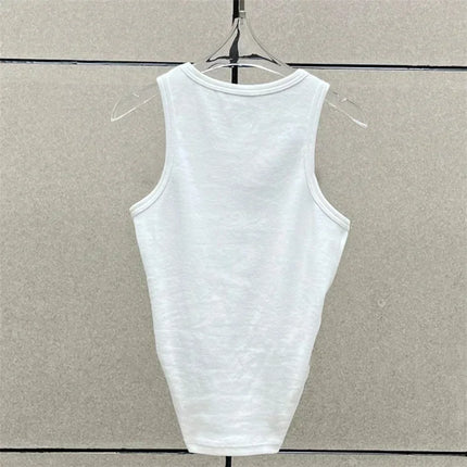 Women's t-shirts New twisted flower knotted sleeveless top for summer 2025 Elastic slim pure cotton women's vest corset crop top