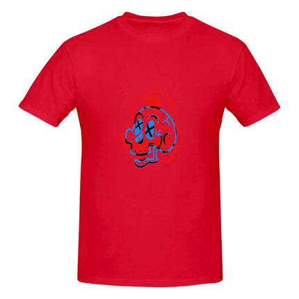 Funny Skull Mario  Men's Printed T-Shirt Unisex T shirtTshirt