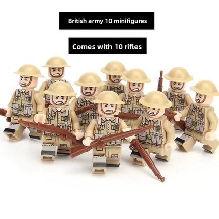 Building blocks World War II soldier figures, marine humanoid dolls educational toys mini figures birthday gifts cartoon figures