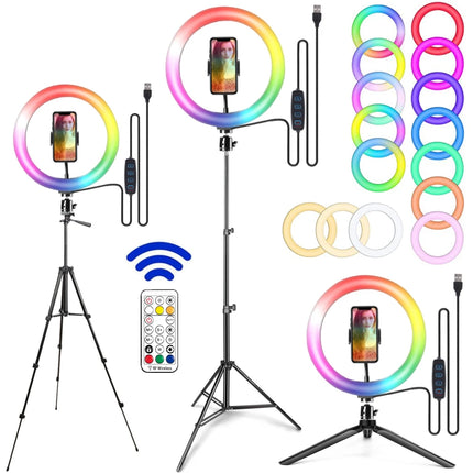 Led Lights Ring Lamp RGB With Tripod Round Ring Light Fancy Lighting Photography Photo Studio Selfie For Phone Video