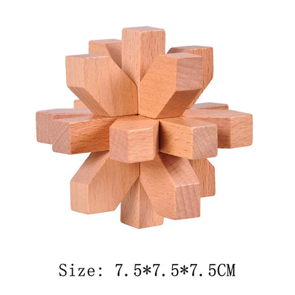 Wooden Luban Lock Unlock Interlocking Puzzle Rompecabezas IQ Test Brain Teaser Game For Adults And Kids Educational Toys