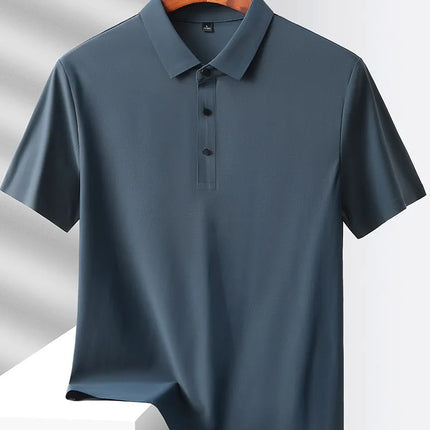 Selected popular nylon fabric, dad's summer clothing, middle-aged men's short sleeved T-shirt, summer ice silk quick drying, mid