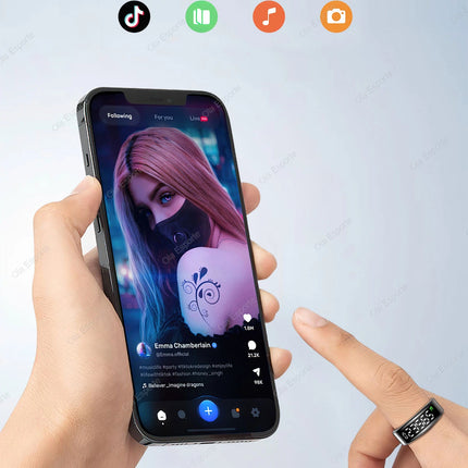 2026 New Smart Ring With Display Screen Heart Rate Sleep Monitor Gesture Control Remote Photo Capture Blue Tooth Ring Waterproof