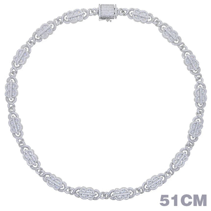 New Iced Out Bling Rectangle CZ Dollar Symbol Necklace Silver Color 5A Zircon Cuban Link Chain Charm Hip Hop Men Women Jewelry