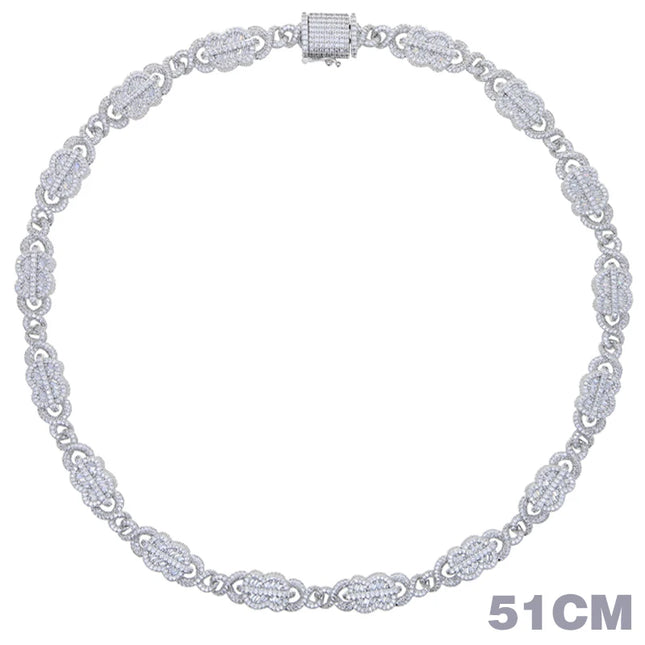 New Iced Out Bling Rectangle CZ Dollar Symbol Necklace Silver Color 5A Zircon Cuban Link Chain Charm Hip Hop Men Women Jewelry