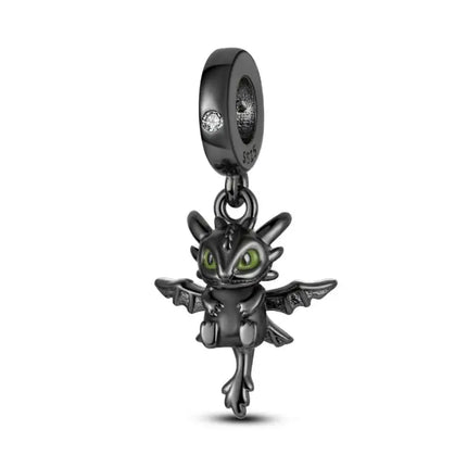 Hot Sale 925 Sterling Silver Sparkling Curled Dragon Charm Fits Bracelet Beautiful Jewelry Accessories Gifts