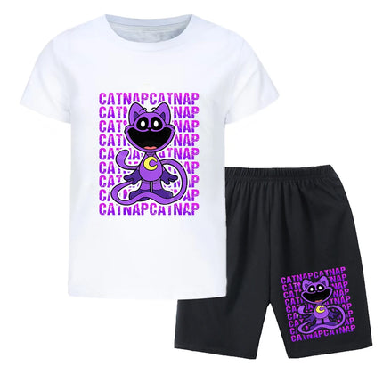 Smilings Critters Cat Outdoor Clothing Children Top Tracksuit for Girls Boutique Clothes for Trips Striped Children's Fashion