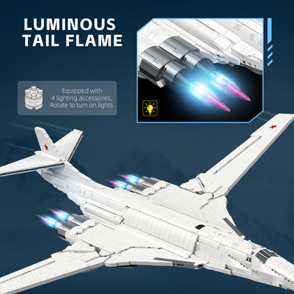 3470PCS Bomber Building Blocks Set with Lights, Model Airplane Desktop Ornament, Educational Toy, Birthday Gift, Holiday Gift