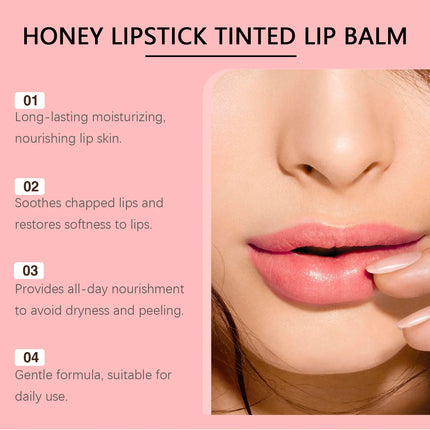 Pink Moisturizing Honey Lipstick Deep Moisturizing Restore Lip Elasticity Prevent Chapped Lips Hydrating Dryness Care Lip Balm