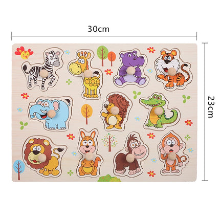 30cm Kid Early educational toys baby hand grasp wooden puzzle toy alphabet and digit learning education child wood toy
