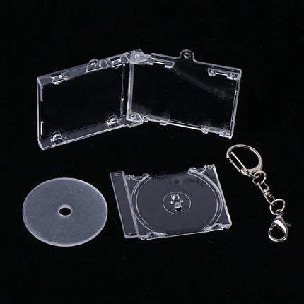 10PCS Peripheral Commemorative Blank Album Mini CD Case DIY Keyring Hanging Decoration CD Player Pendant Key Chains