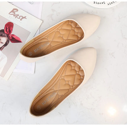 New Flat Heel Pointed Toe Flat Shoes Korean Style Fashionable Shallow Mouth Large-Size Casual Shoes Comfortable And Breathable