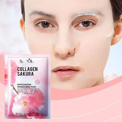 Sakura Collagen Face Mask Moisturizing Firming anti-Wrinkles fading Fine Lines Facial Mask Beauty Skin Care 1/3/5/10pcs