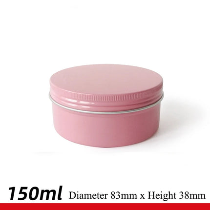 10/20/50/100 30g Gloss Pink Aluminum Jar 50g 100g Candy Storage Case 200g Aluminum Cans Travel Pot Hair Wax Box Makeup Cosmetic