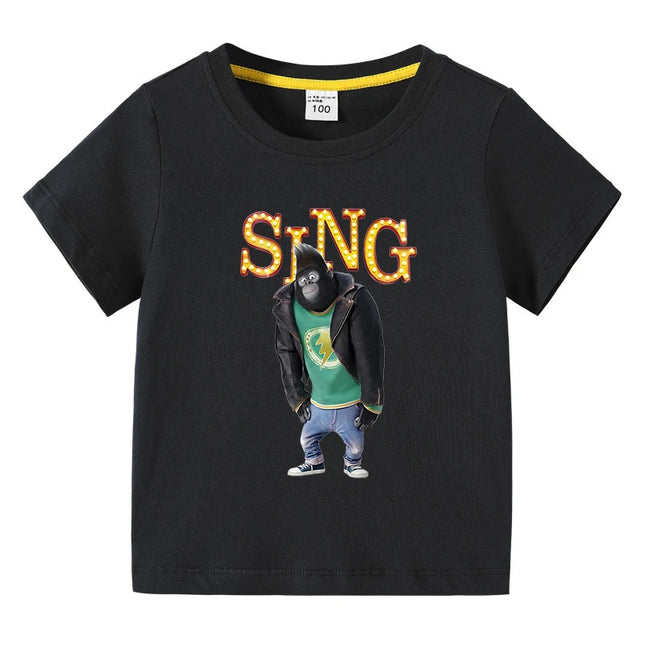 Kids Clothing Short Sleeve T-Shirts Sing Movie Graphic Children's Summer Casual Cute Cotton Tee