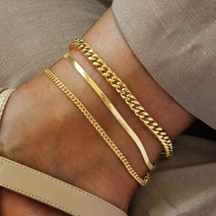 Stainless Steel Delicate Anklet for Women Gold Color Chain Anklet Bracelets on The Leg Do Not Fade Anklet Jewelry Women 2025 new