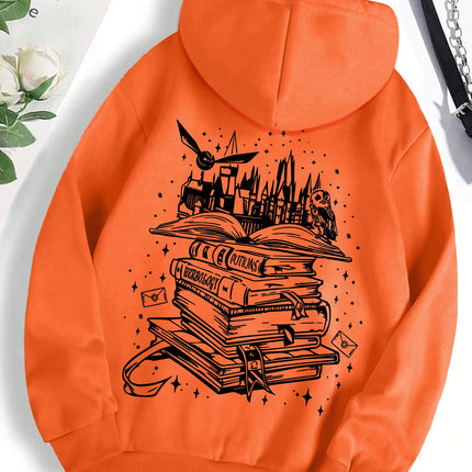A Funny Book Printed Sweatshirt Women Harajuku Casual Loose Hooded Fashion Soft Comfortable Hoodies Autumn Warm Female Clothes