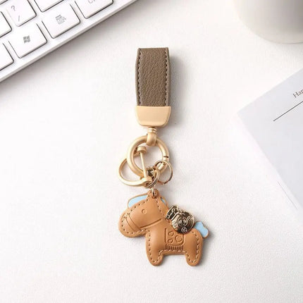 Cartoon Horse Keychain Year of Horse Leather Horse Pendant Horse Ornament Chinese Zodiac Chinese New Year Gift Birthday Gift