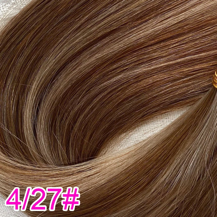 Invisible Genius Long Tape In Hair Extensions Double Weft One Piece Tape-In Real Human Hair Highlight Blonde Long Weft Wide Hair