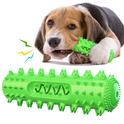Hot Selling Squeaky Dog Toy Molar Stick Teeth Cleaning Serrated Dog Toothbrush Food Leaking Pet Supplies