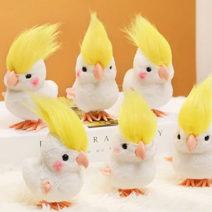 1pcs Cute Wind Up Jumping Parrot Plush Animals Toy Kids Boy Girl Stuffed Animals Parrot Clockwork Walking Toys Children Fun Gift