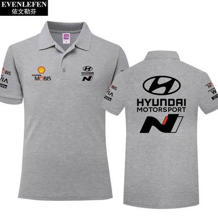 Summer Short Sleeved Polo Shirt Casual Men's Printed Fashionable Top For Hyundai I20 I30 Elantra Kona Sonata N Line Performance