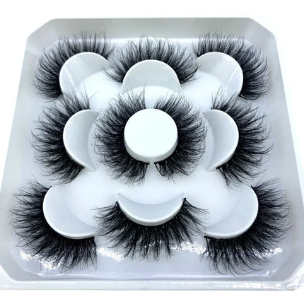AMSDCN New 5-Pair 8-25mm Natural 3D Mink Eyelash Extension Eyelash Maquiagem