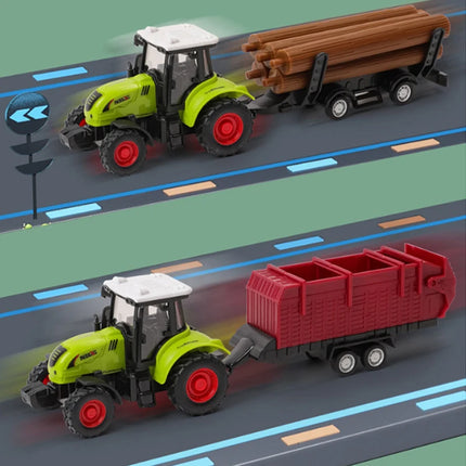 Farm Tractor Truck Tractor Inertia Car Transport Pulverizer Model Baby Car Boy Toy Engineering Car Childrens Educational Toys
