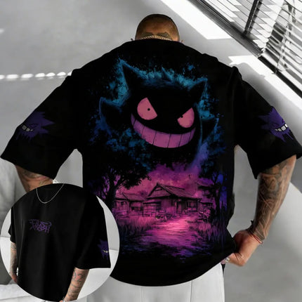 Oversized Cosplay Costume Pokémon Giratina 2026 Summer New Arrival Harajuku Anime Print Y2K Hip-Hop Casual Unisex T-Shirt