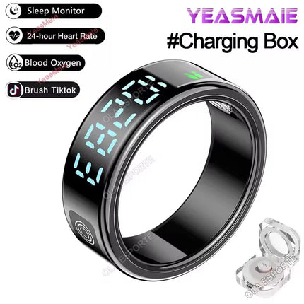 New LED Display Screen Smart Ring 2026 Men Women Heart Rate Sleep Monitoring GPS Motion Real Time IP68+5ATM Waterproof Smartring