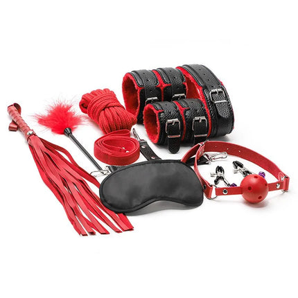 Adults SM Sex Toy Bdsm Kit Set Handcuff Collar Binding Rope Whip Nipple Clip Sextoy for Couples Intimate Sexual Game Bondage 18+